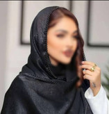 شال مجلسی مشکی شال کوپرا دور مروارید دوزی