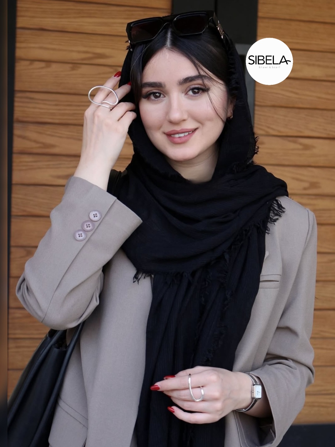 شال فلورانس دور ریش وارداتی مشکی