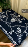 روسری ابریشم توییل سفید مشکی دور دست دوز کد ۰۲۰۲۴