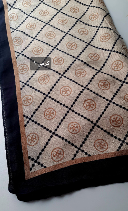 روسری نخی سی اسکارف درجه یک قواره ۱۲۰ طرح برند