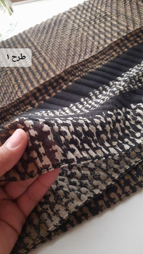 شال نخی مشکی کرمی اقتصادی