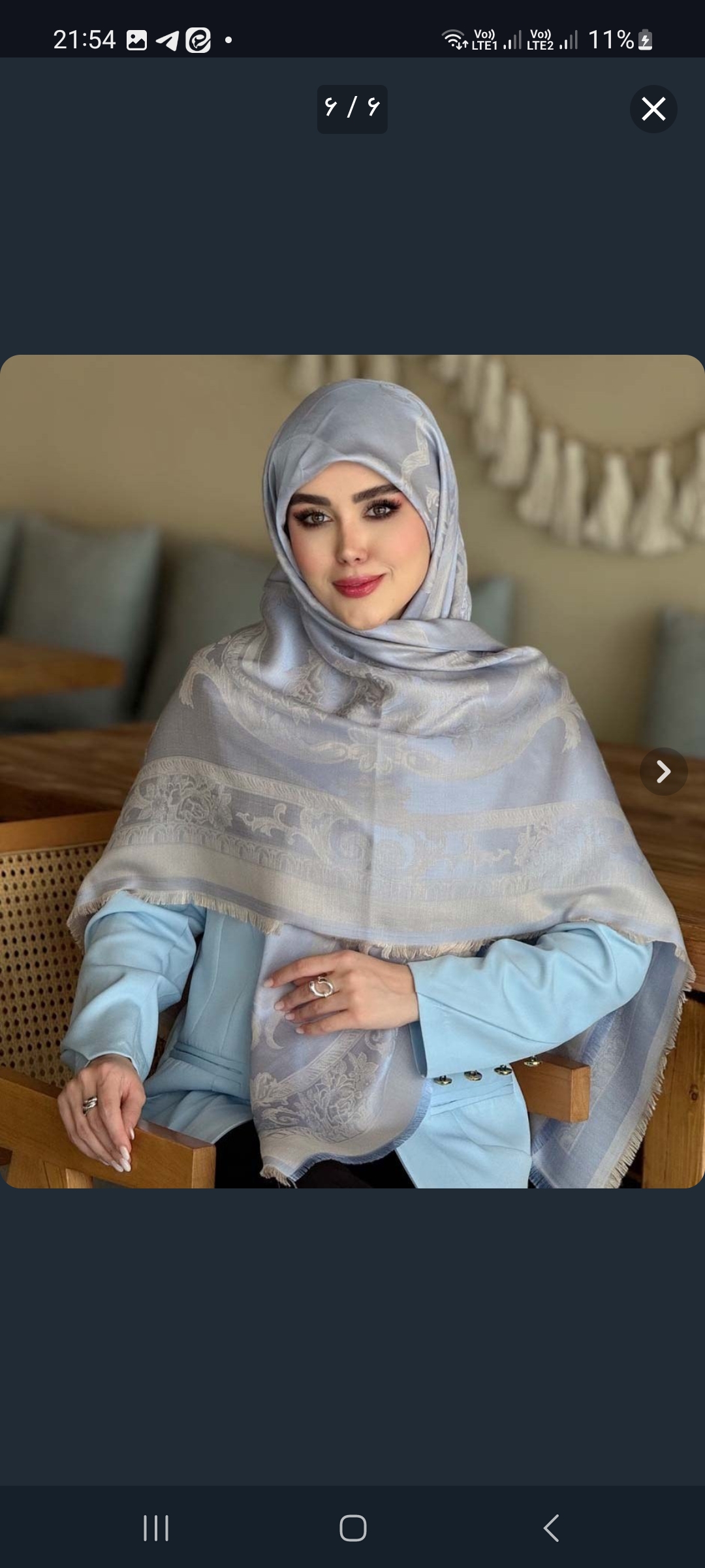 روسری ژاکارد سوپر رویال صادراتی نخ ترک قواره ۱۴۰ طرح اسلیمی