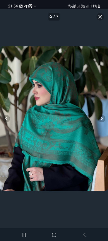 روسری ژاکارد سوپر رویال صادراتی نخ ترک قواره ۱۴۰ طرح اسلیمی